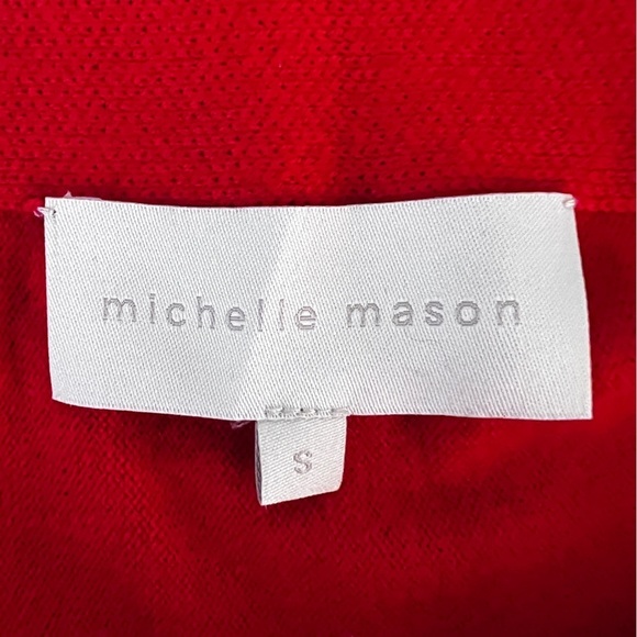 MICHELLE MASON Revolve Red Ribbed Short Sleeve Crossover Sweater Dress Sz small - Picture 8 of 13